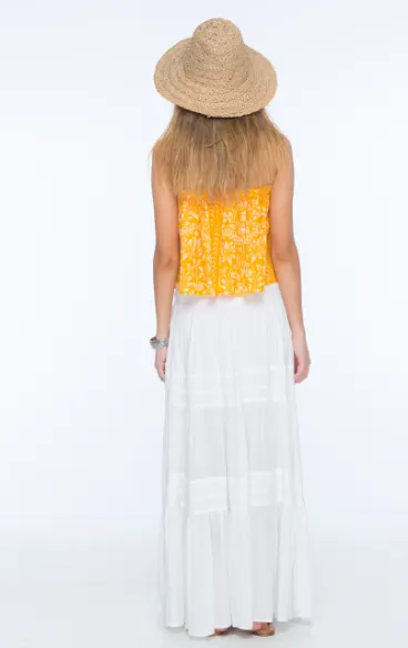 Indah Bari Rayon Maxi Skirt | White