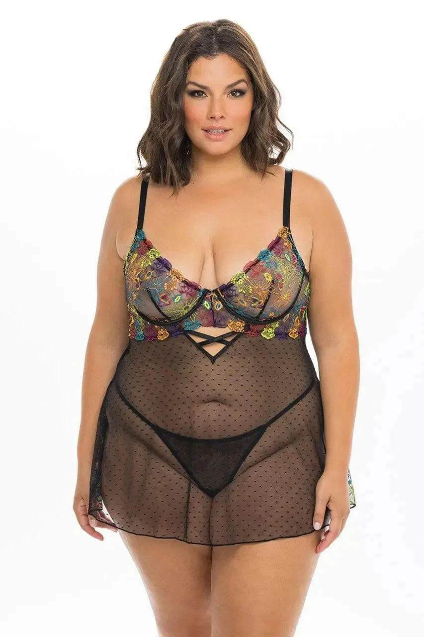 Isla Embroidered Babydoll