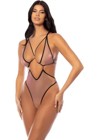 Jade High Leg Teddy - Iridescent