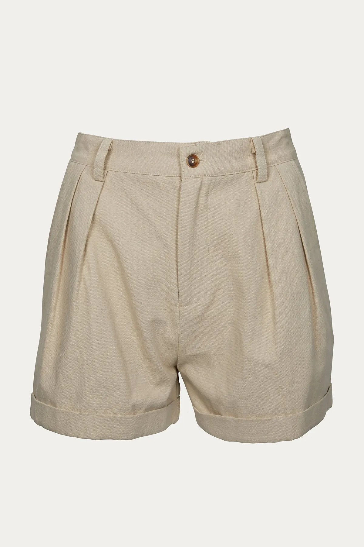 JANE EXPOSED-POCKET COTTON-TWILL SHORTS