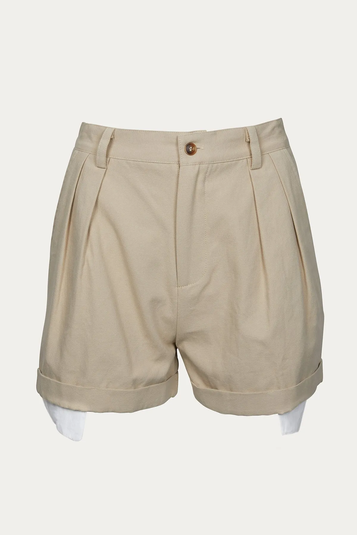 JANE EXPOSED-POCKET COTTON-TWILL SHORTS
