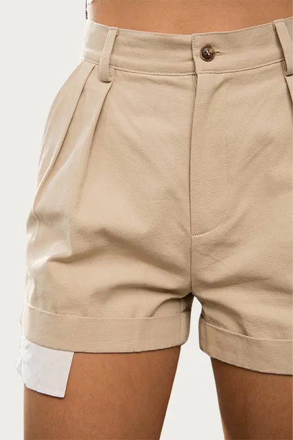JANE EXPOSED-POCKET COTTON-TWILL SHORTS