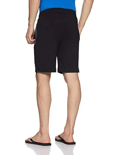 Jockey Men's Cotton Shorts (9411_Black and Charcoal Melange_Small)