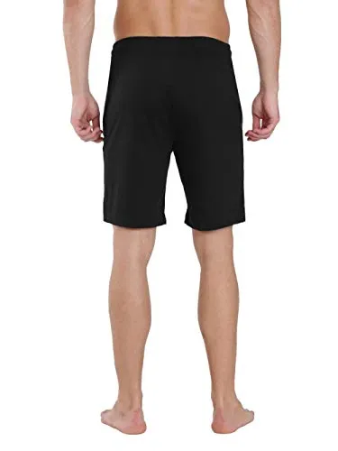Jockey Men's Cotton Shorts (9411_Black and Charcoal Melange_Small)