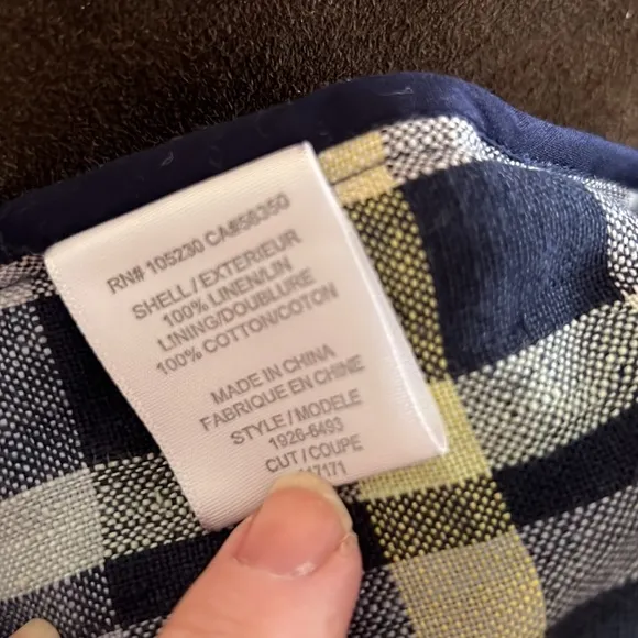 Joie Plaid Shorts Size 8 Linen 100%
