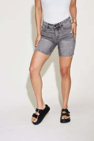 Judy Blue High Waist Grey Washed Denim Shorts - Online Exclusive