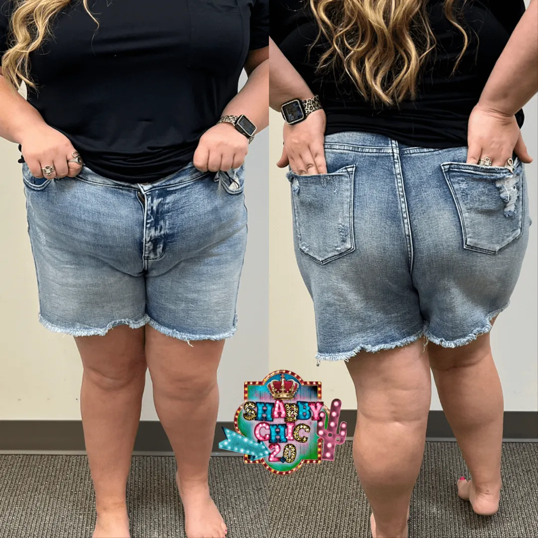 Judy Blue Mid Rise Cut Off Shorts
