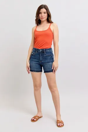 Judy Blue Tummy Control Destroyed Hem Shorts