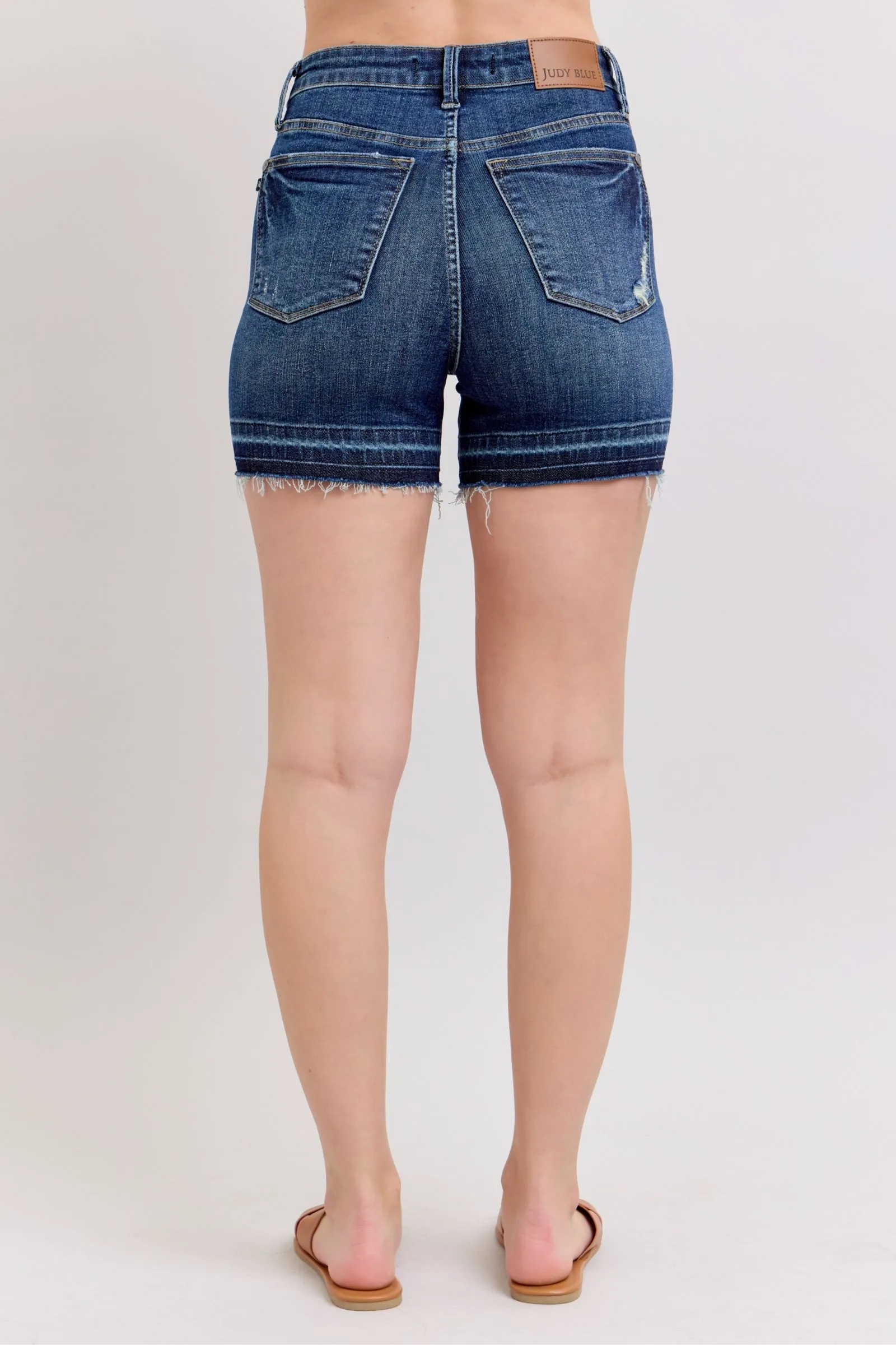 Judy Blue Tummy Control Destroyed Hem Shorts
