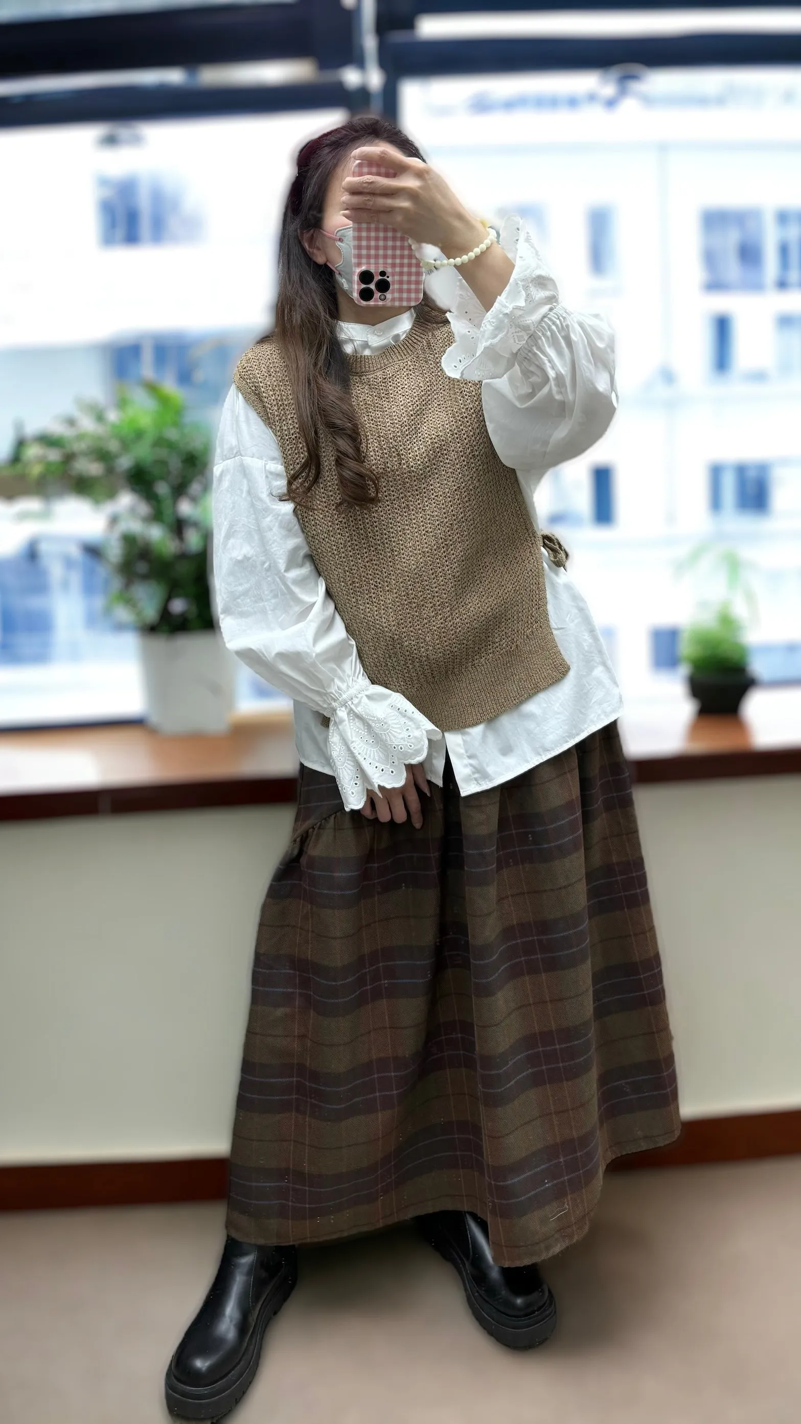 K686 BROWNIES 格紋A型長裙