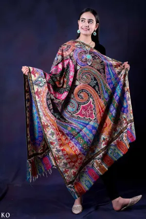 Kalamkari Sozni Embroidered Pashmina Shawl