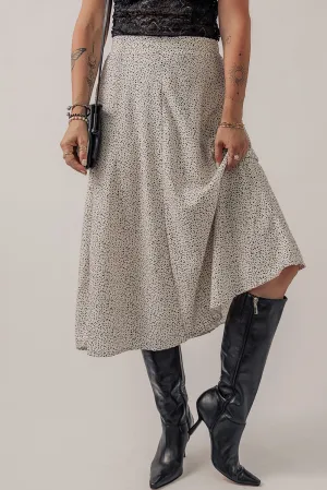 KaleaBoutique Abstract Print A-line High Waist Midi Skirt