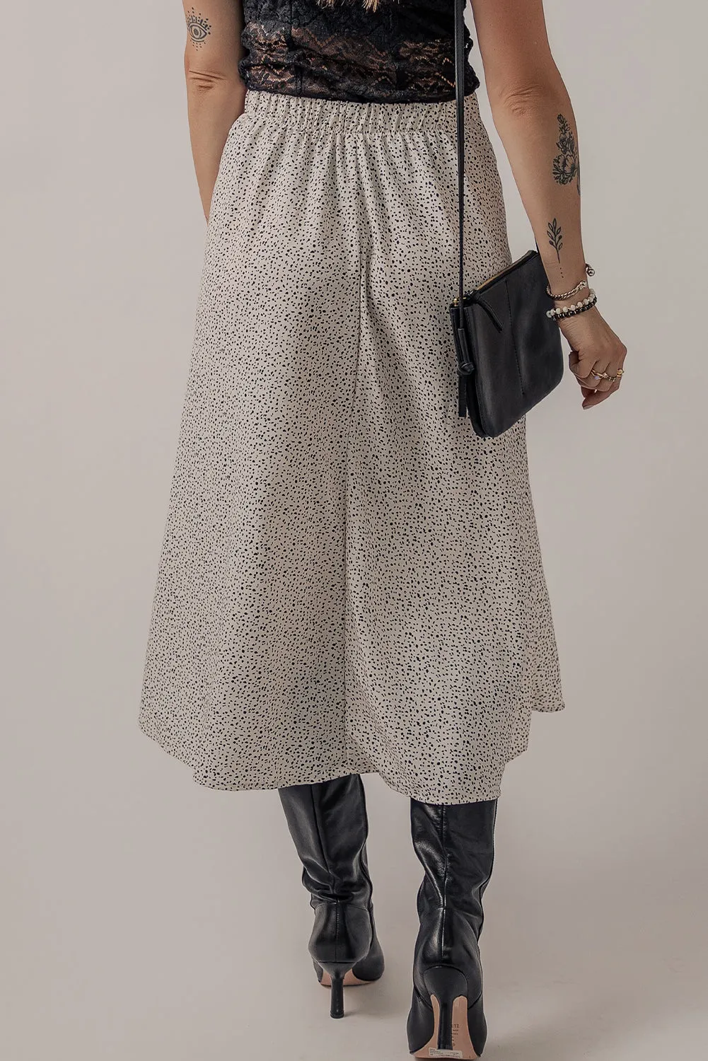 KaleaBoutique Abstract Print A-line High Waist Midi Skirt