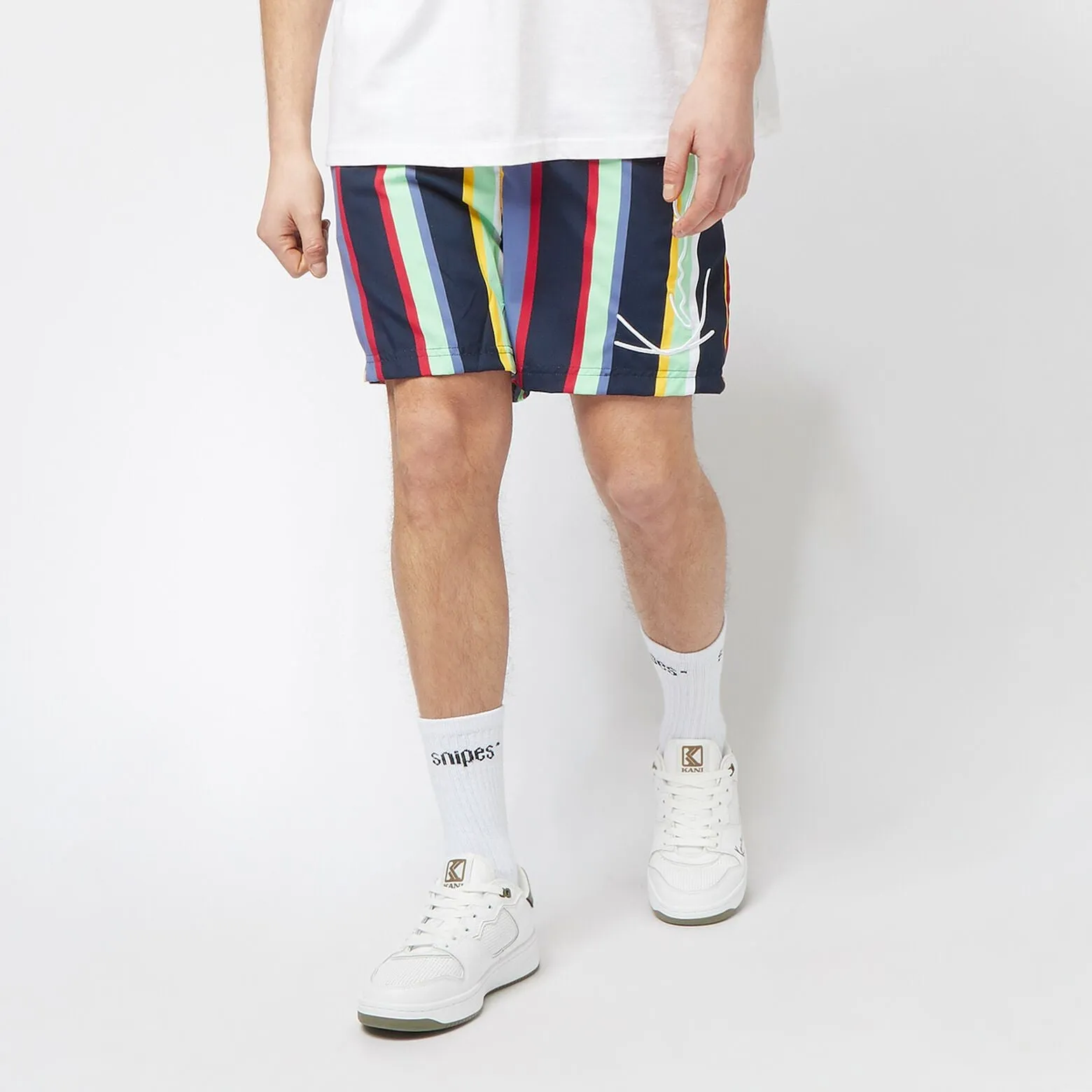 Karl Kani Signature Stripe Board Shorts navi/mint/red