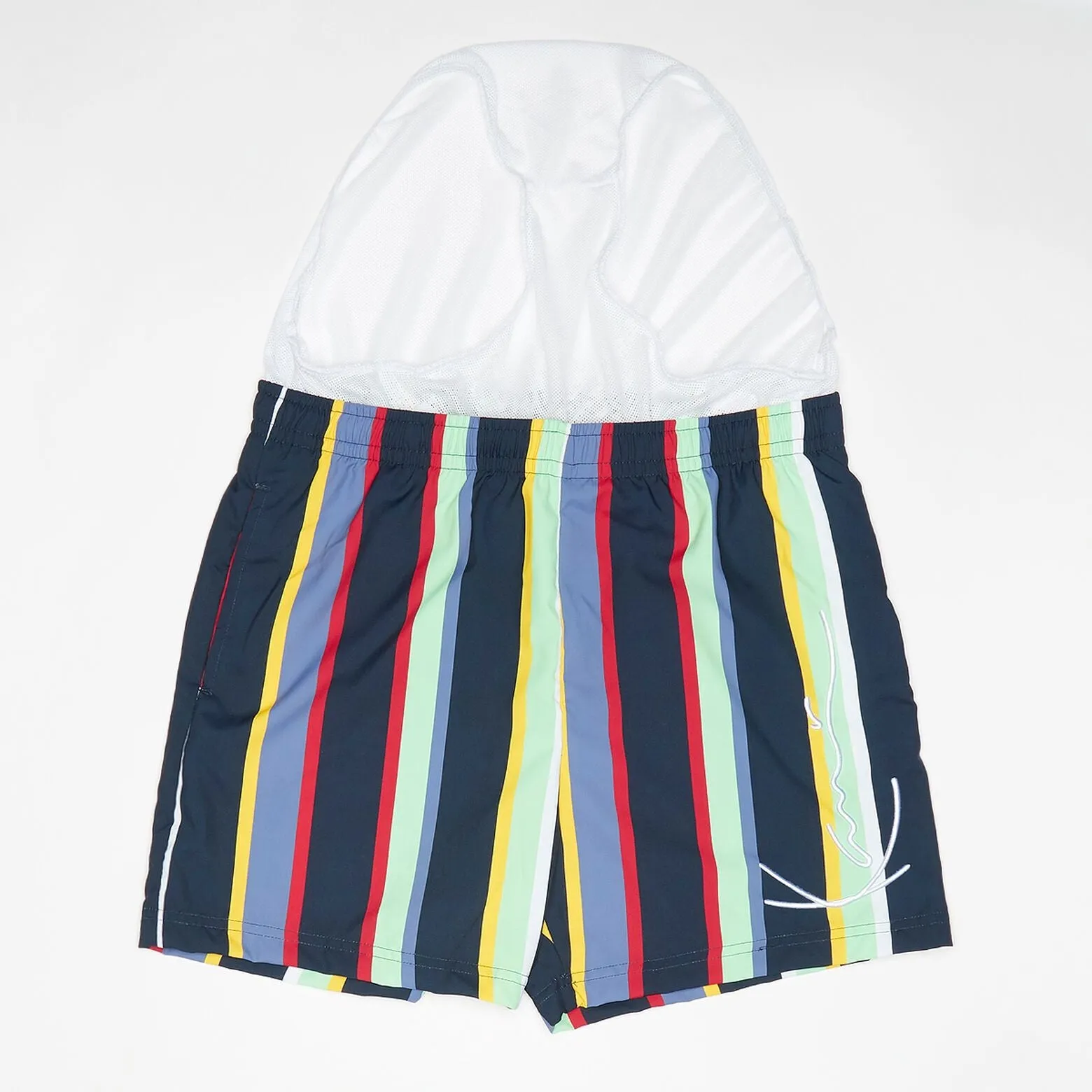 Karl Kani Signature Stripe Board Shorts navi/mint/red