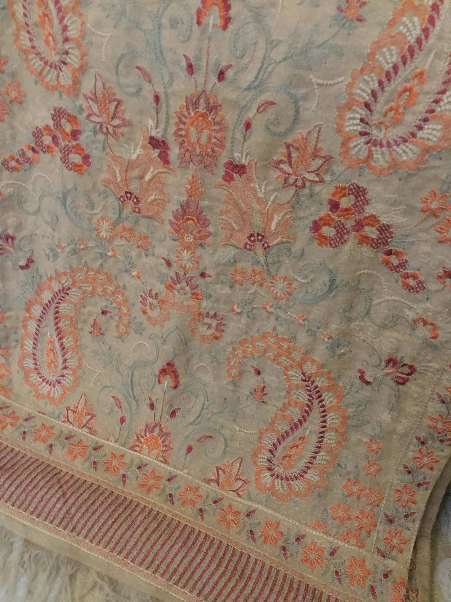 Kashmiri Range - Embroidered Karandi Beige Shawl