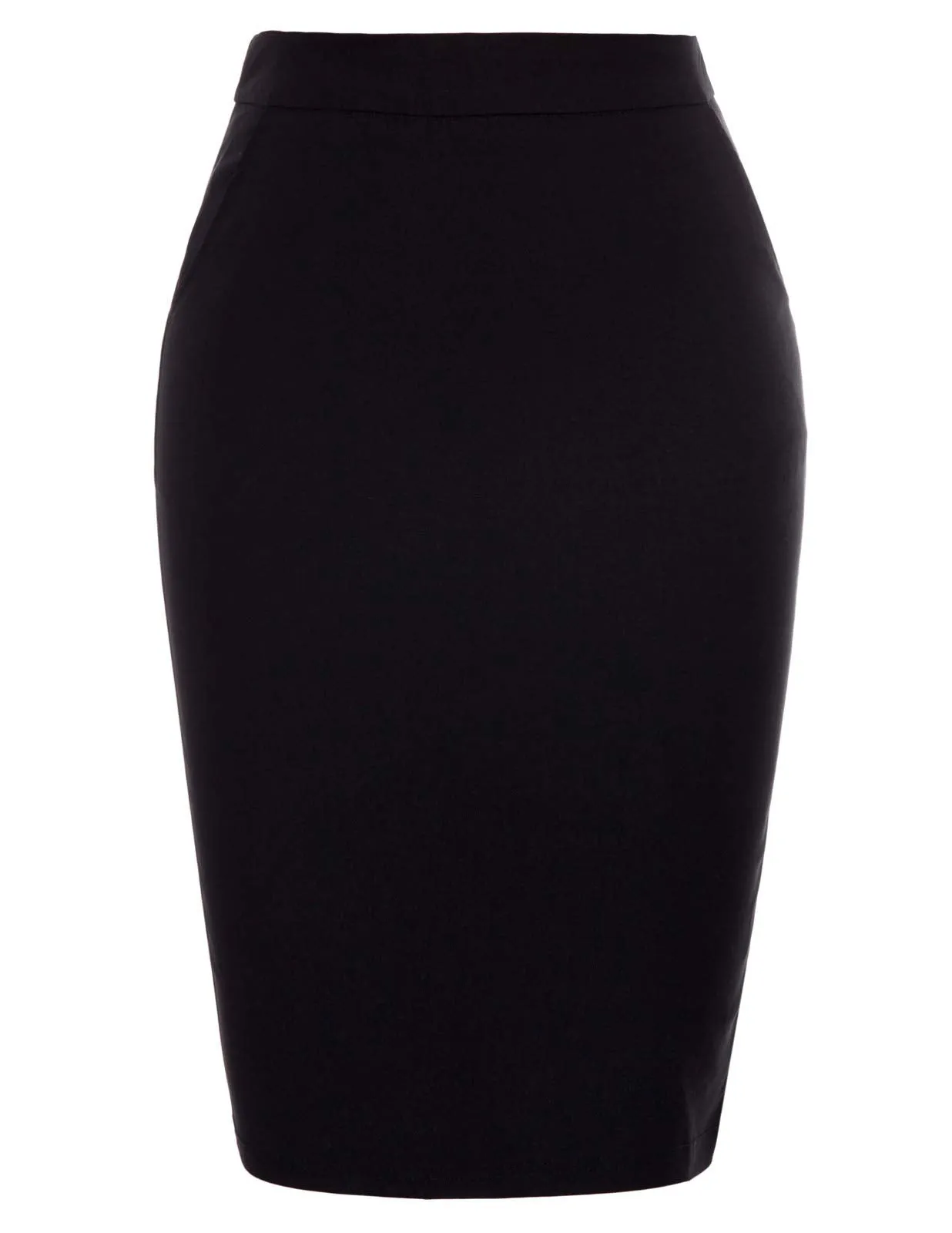 Kate Kasin Wear to Work Pencil Skirt for Women Stretchy High Waist Black, Medium