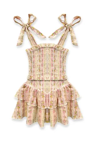 KATIEJ NYC- TWEEN EMERSON PRINTED DRESS SHABBY FLORAL STRIPE