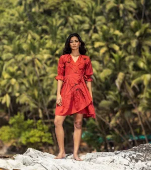 Khara Kapas I  Oh carol I Cotton Fresa Dress Brick red KK-24-17