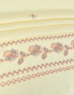KHAS STORES - Embroidered Shawl-7 Off White