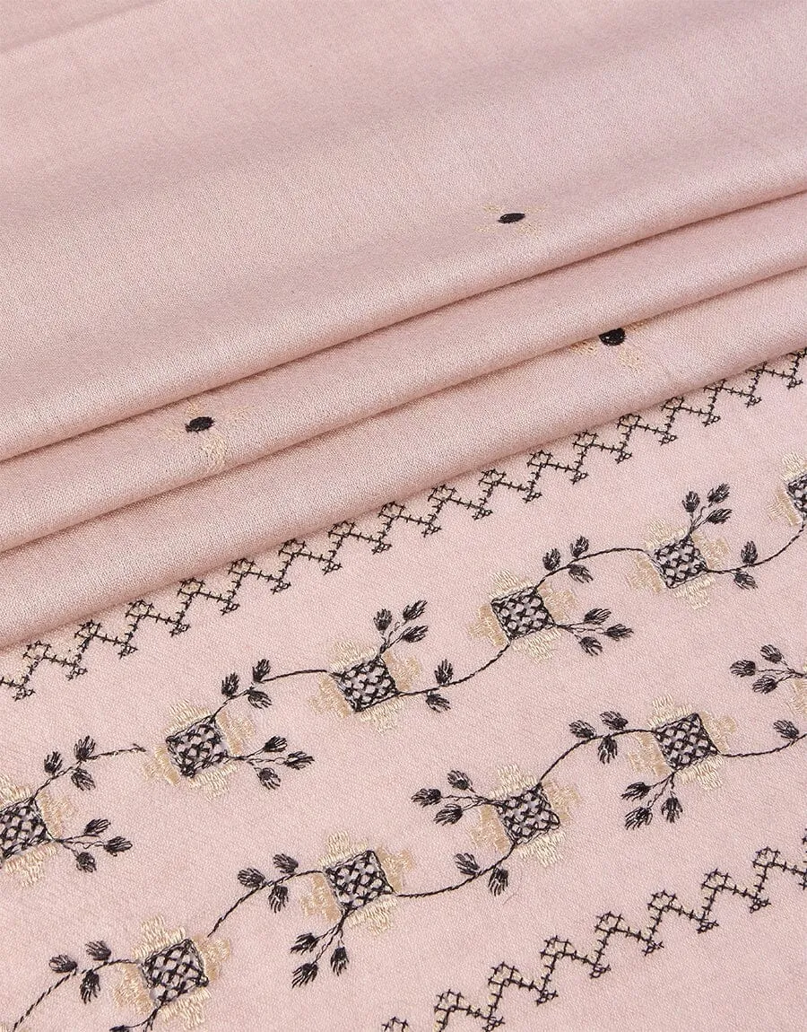 KHAS STORES - Embroidered Shawl-9 L-Pink