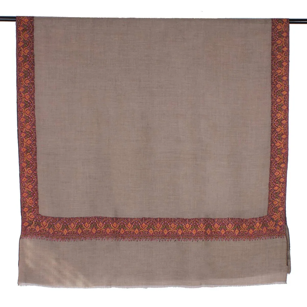 Khudrang Base sozni Embroidered Dordaar Pashmina Shawl