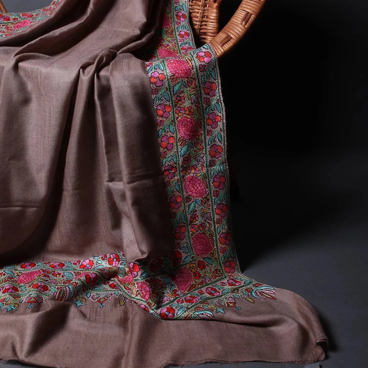 Khudrang Paldar Sozni Embroidered Pashmina Shawl