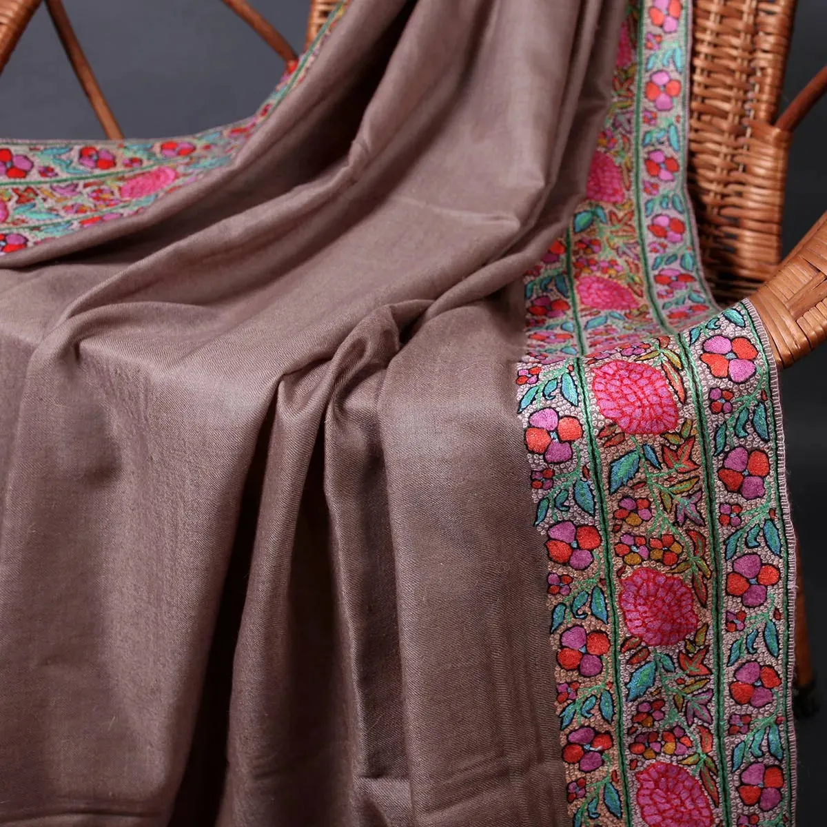 Khudrang Paldar Sozni Embroidered Pashmina Shawl