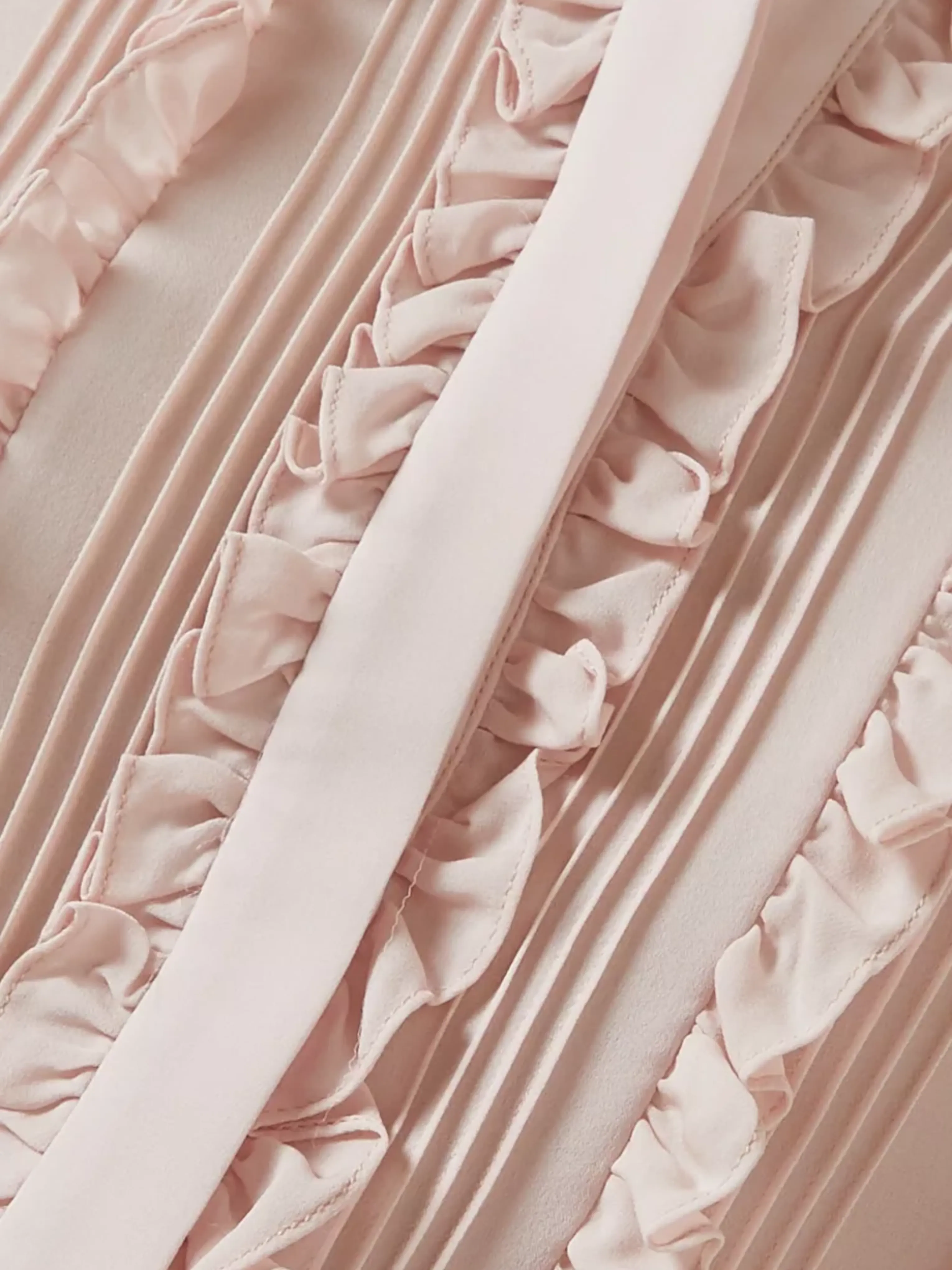 Kimmie Silk Ruffled Shirt in Blush