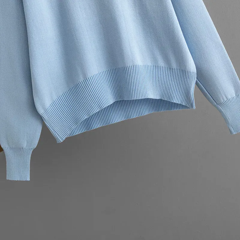 Knitted Winter Long Sleeve & Long Skirts 2 Piece Sets Outfits