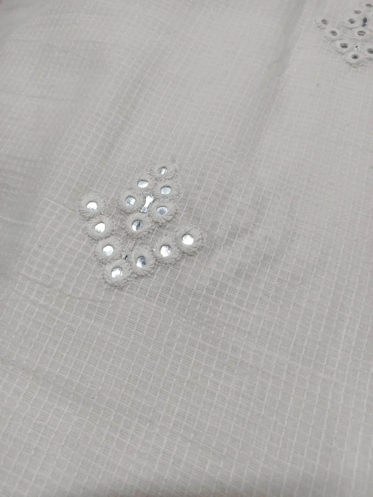 Kota Cotton Embroidered Fabric