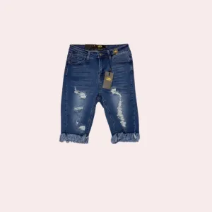 L & B high rise  Bermuda shorts with frayed hem