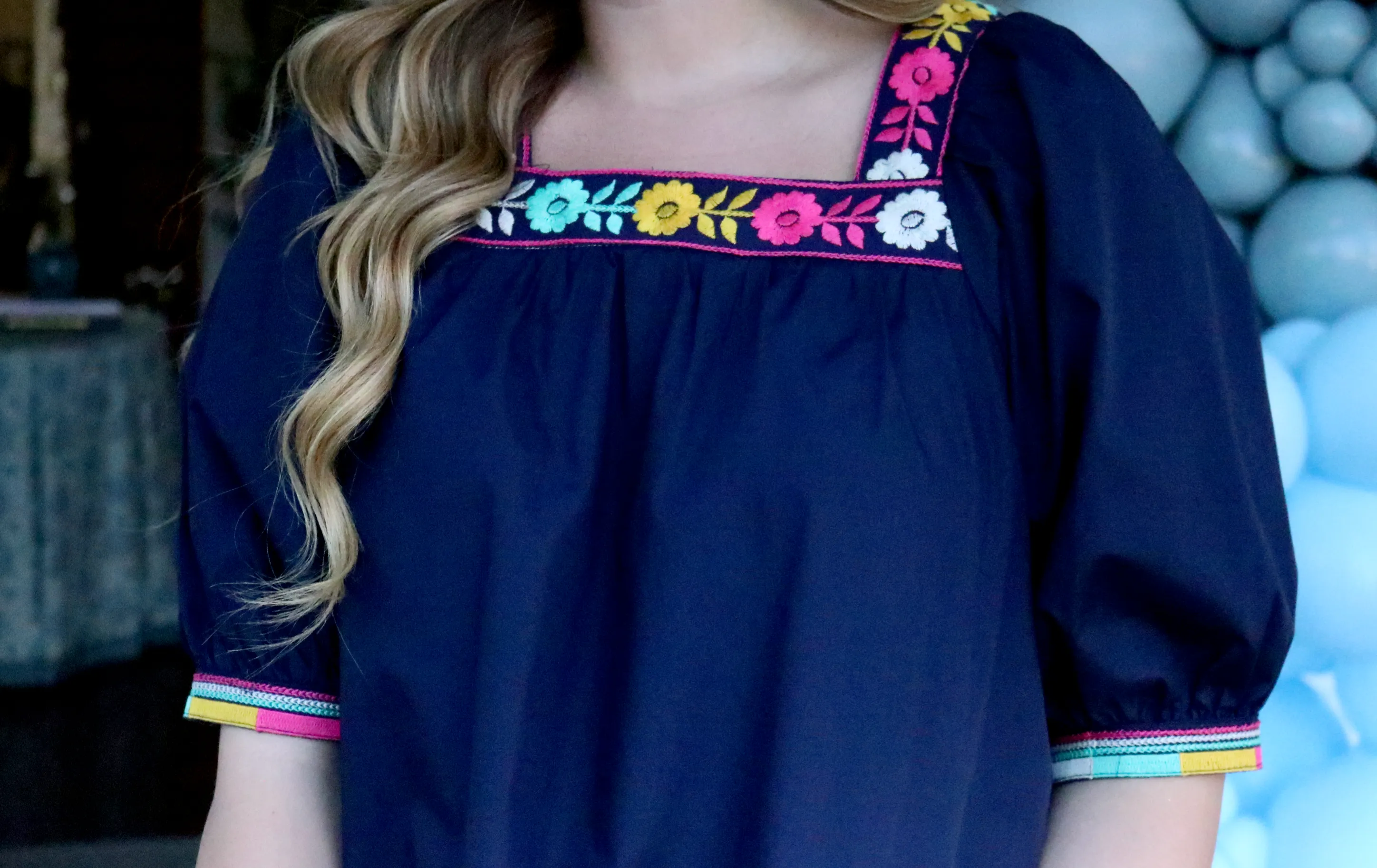 La Fiesta Floral Trim Top