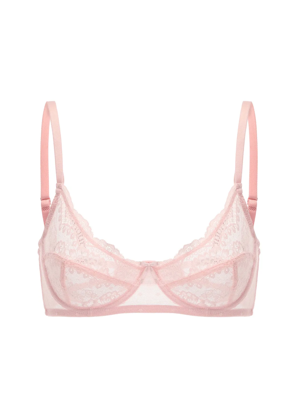 Lace Balconette Bra - Pink