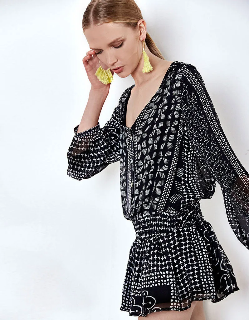 laLESSO Furaha Silk Drop Waist Dress