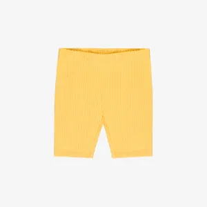 Legging court jaune en tricot côtelé, enfant ||Yellow ribbed knit short legging, child