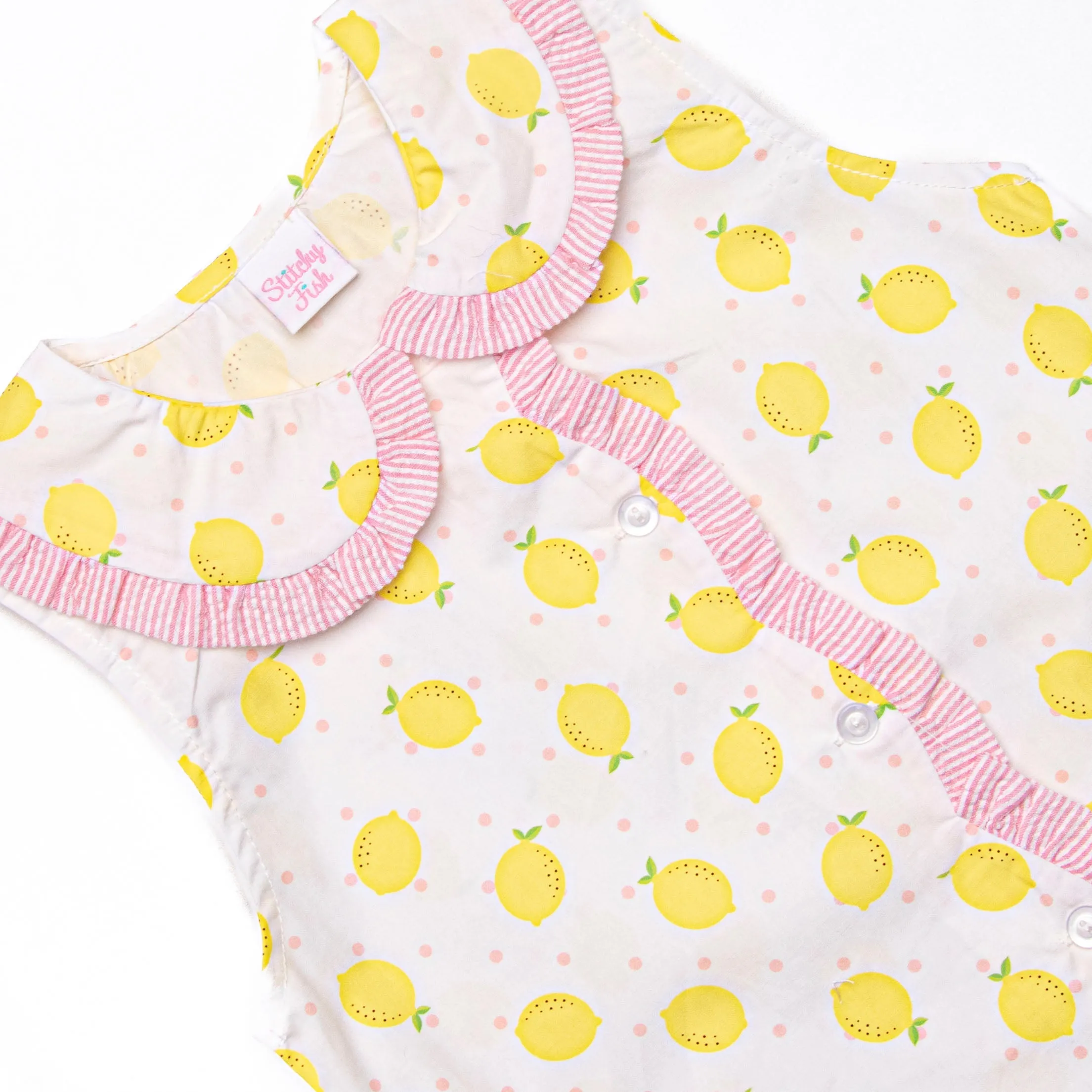 Lemonade Lady Ruffle Short Set, Pink