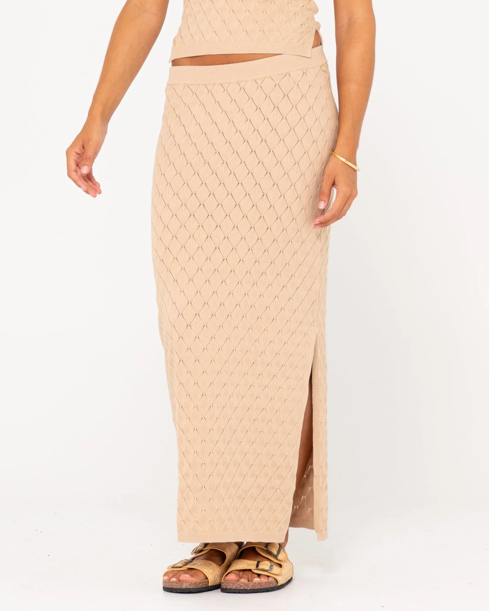 Leo Crotchet Knit Maxi Skirt