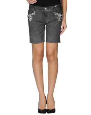 LEROCK Women's Black Jeweled Cut-Off Shorts NEW