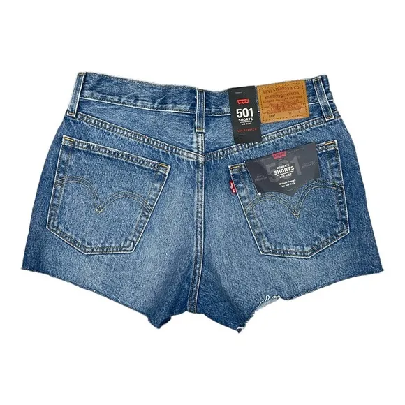 Levi's 501 Denim Shorts 27 NWT Back To Your Heart Distressed Cutoffs New