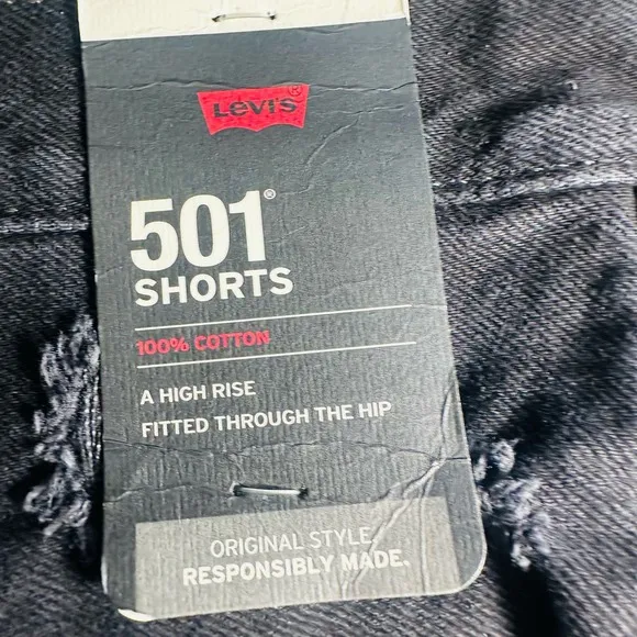 Levi's Black Denim 501 Shorts 31