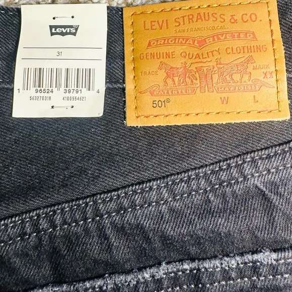 Levi's Black Denim 501 Shorts 31