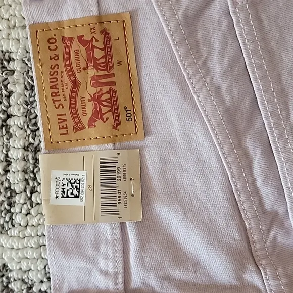 Levi's Purple 501 High Rise Denim Shorts Size 28