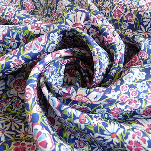Liberty Fabrics Kensington Silk Crepe de Chine - White Garden C