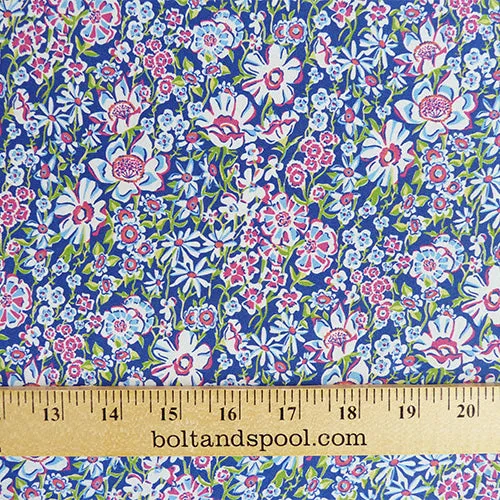 Liberty Fabrics Kensington Silk Crepe de Chine - White Garden C