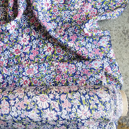Liberty Fabrics Kensington Silk Crepe de Chine - White Garden C