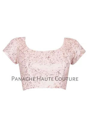Light Pink color Blouse with Sequin Embroidery