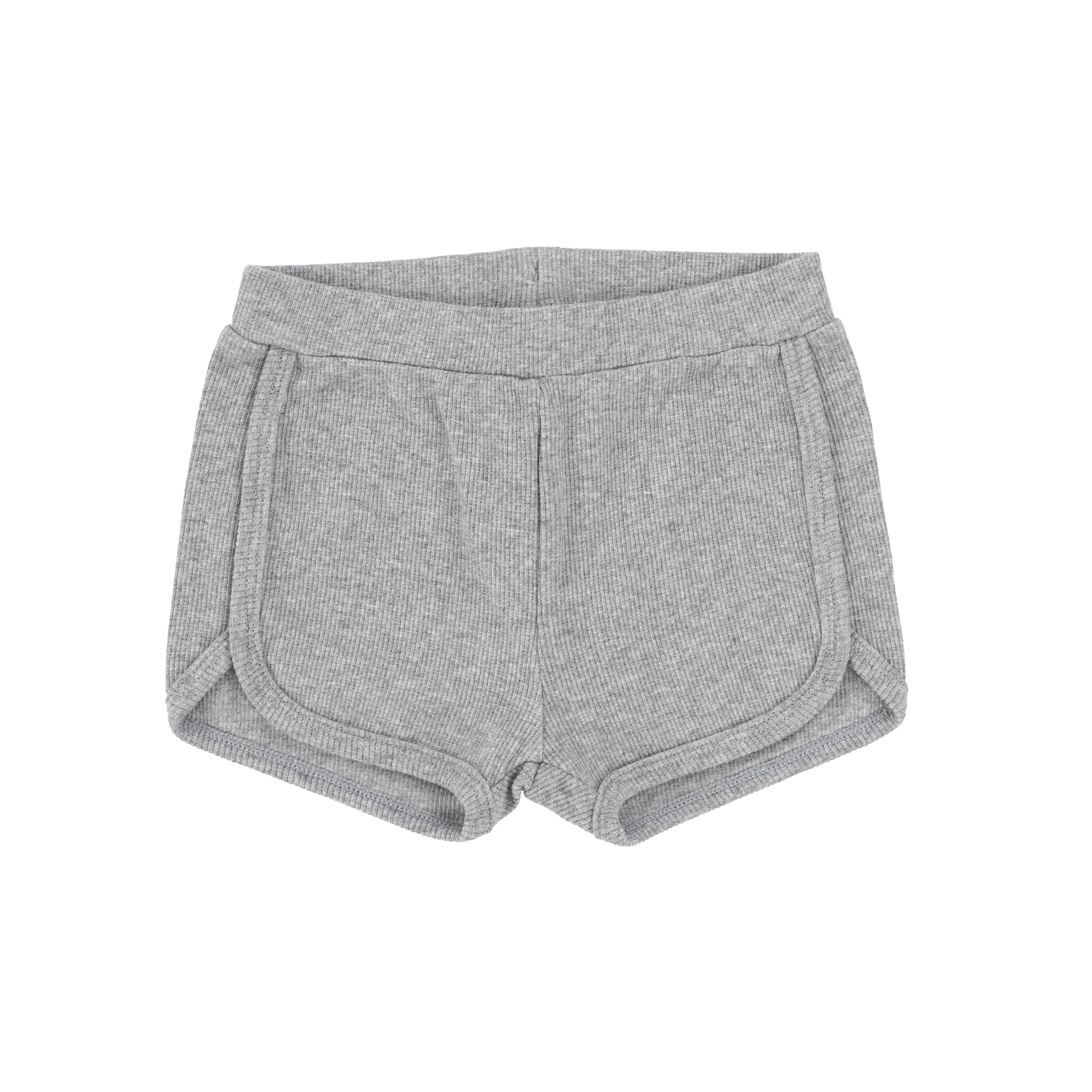 Lil Legs Ribbed Track Shorts - Light Heather Grey