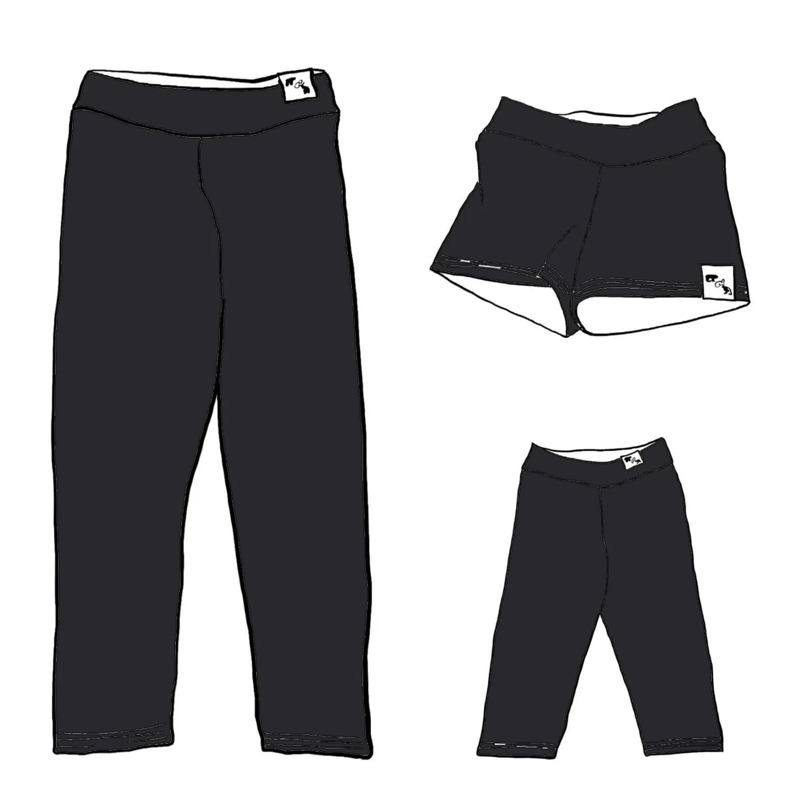 Lil Movement Bottoms (light weight black flex with mystery print band)