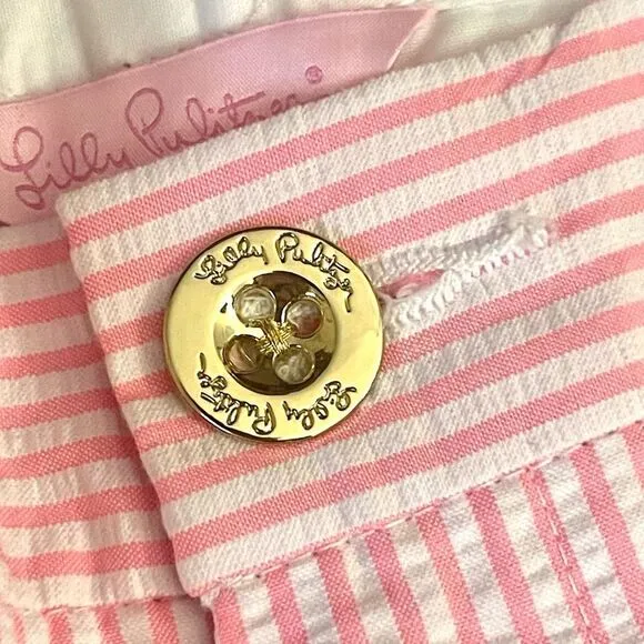 Lilly Pulitzer Callahan Shorts Seersucker Pink Preppy Shorts.